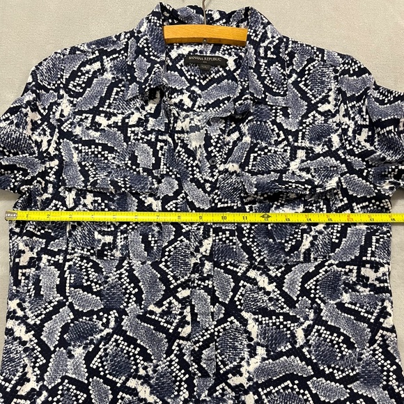 Chic Banana Republic Navy Blue Snake Skin Print Shirt Dress Tunic Women's Sz 4 - Picture 10 of 10